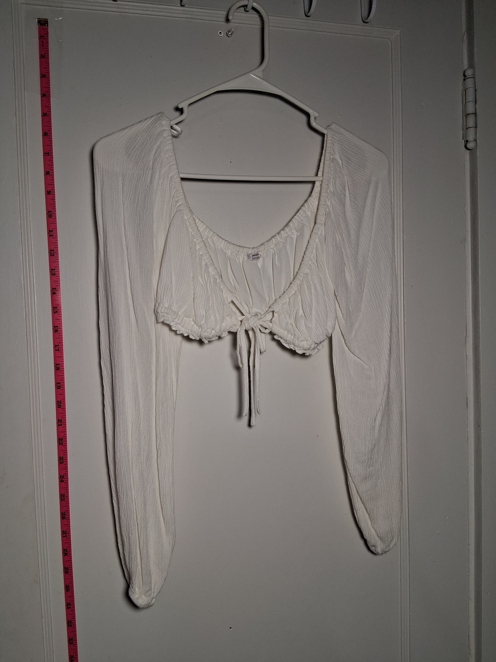 Garage White Fairy Tie Crop Blouse XS